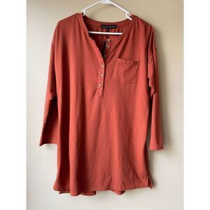 House of Harlow 1960 Casual Crew Neck 3/4 Sleeve Burnt Orange Dress Size XS